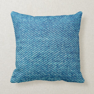 Eenvoudige Blauwe Spijkerbroek Denim Textuur Kussen