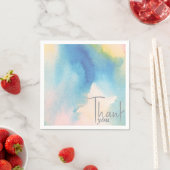 Eenvoudige Blauwe Waterverf Gradient Dank u Napkin Servet (Insitu)