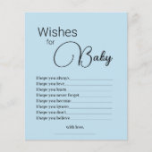 Eenvoudige blauwe wensen voor Baby shower game (Voorkant)
