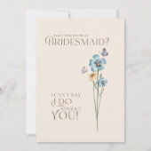 Eenvoudige Blauwe Wildflower Butterfly Bloemen Bru Kaart (Voorkant)