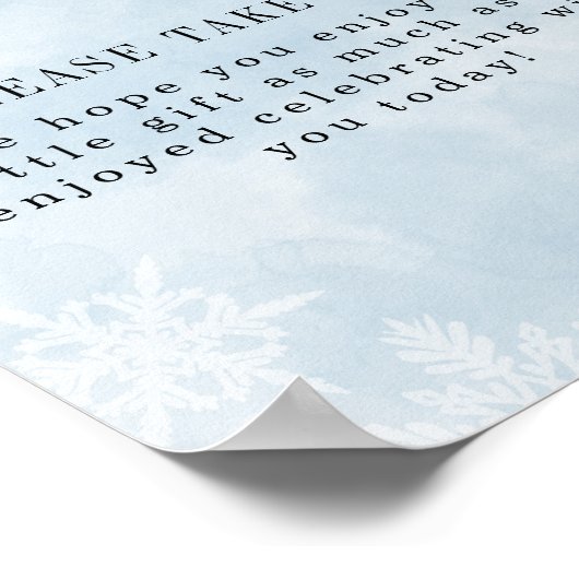 Eenvoudige Blauwe Winter Sneeuwvlokken Douche Favo Poster (Hoek)