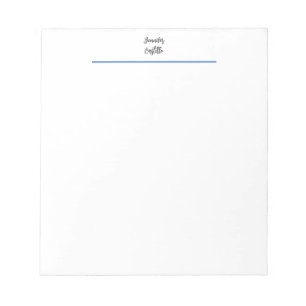 Eenvoudige Blauwe Zwarte Witte Minimalistische Cal Notitieblok