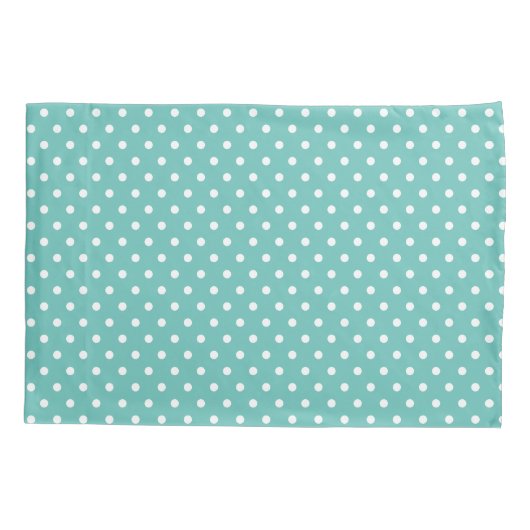 Eenvoudige Blauwgroen en witte poka dot  Kussensloop (Achterkant)