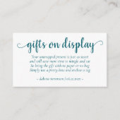 Eenvoudige Blauwgroen geschenken te zien | Blauwgr Informatiekaartje (Voorkant)