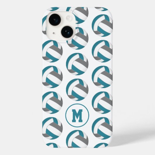 Eenvoudige blauwgroen grijze volleyballen meisjes Case-Mate iPhone case (Achterkant)