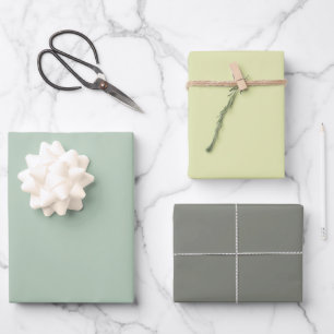 Eenvoudige Bleek Groen Geel Donkergrijs Chic Tinte Inpakpapier Vel