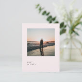 Eenvoudige Bleke Blush Romantisch Zacht Minimaal R Save The Date (Staand voorkant)