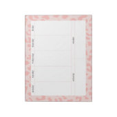Eenvoudige Bleke Roze Luipaard Print Wekelijkse Pl Notitieblok (Gedraaid)