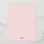 Eenvoudige blinde roze echte Folie uitnodiging (Achterkant)