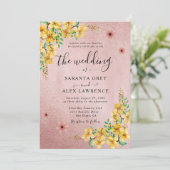 Eenvoudige bloem bruiloft uitnodiging (Staand voorkant)