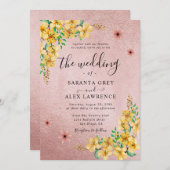 Eenvoudige bloem bruiloft uitnodiging (Voorkant / Achterkant)