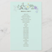 Eenvoudige bloem minimalist Huwelijksprogramma's (Achterkant)