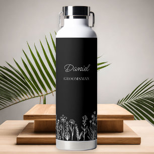 Eenvoudige bloem omlijning elke kleur huwelijksfee waterfles