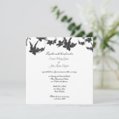 Eenvoudige bloem silhouet bruiloft uitnodiging|Vie Kaart (Staand voorkant)