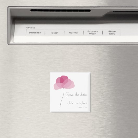 Eenvoudige bloem Sparen de datum Magnet Magneet (Insitu (Vaatwasser))