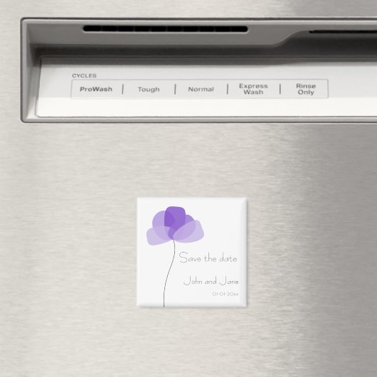 Eenvoudige bloem Sparen de datum Magnet Magneet (Insitu (Vaatwasser))