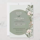 Eenvoudige bloem tijdloze bruiloft uitnodiging (Voorkant)