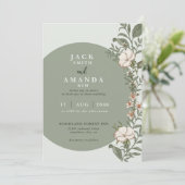 Eenvoudige bloem tijdloze bruiloft uitnodiging (Staand voorkant)