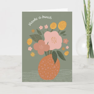 Eenvoudige bloemen in vet Dank u Wenskaart Kaart