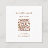 Eenvoudige Bloemen Natuurlijke Terracotta QR Code  Vierkante Visitekaartje (Achterkant)