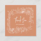 Eenvoudige Bloemen Natuurlijke Terracotta QR Code  Vierkante Visitekaartje (Voorkant)