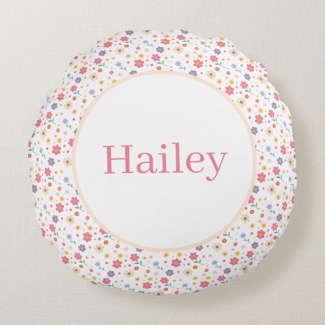 Eenvoudige bloemen rond kussen (Voorkant)