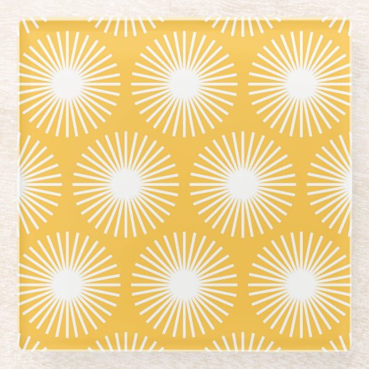 Eenvoudige bloemen: Scandinavisch naadloos ontwerp Glazen Onderzetter (Voorkant)