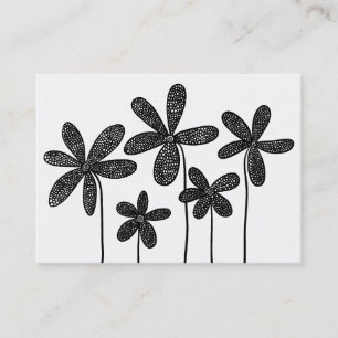 Eenvoudige bloemen tekening visitekaartje