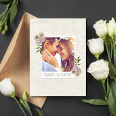 Eenvoudige bloemenfoto bruiloft Bewaar de datum Save The Date