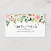 Eenvoudige bloemengroene kalligrafie bruiloft webs informatiekaartje (Voorkant)