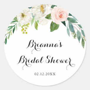 Eenvoudige bloemengroene loof Vrijgezellenfeest gu Ronde Sticker