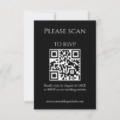 Eenvoudige bloemenmoderne QR-code & RSVP-bruiloft RSVP Kaartje (Voorkant)