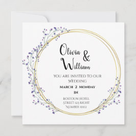 Eenvoudige bloementrouwkaart uitnodiging