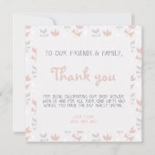 Eenvoudige bloemetjes baby shower zacht pastel kaart (Voorkant)