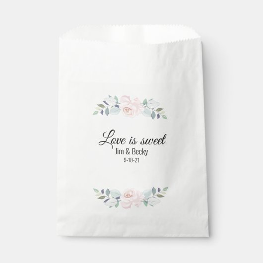 Eenvoudige bloemige COOKIE Favor Bags Bedankzakje (Voorkant)