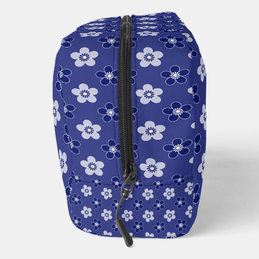 Eenvoudige bloemige massief blauw patroon retro kl toilettasje (Rechts)