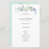 Eenvoudige bloemige minimalistische trouwprogramma (Voorkant / Achterkant)