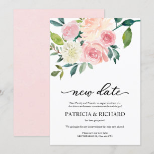 Eenvoudige Blos Bloemen Nieuwe Datum Huwelijk Uits Kaart