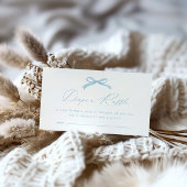 Eenvoudige Blue Bow Luier Raffle Baby shower Informatiekaartje