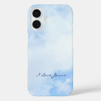 Eenvoudige Blue Sky-foto Ik hou van Jesus Christel