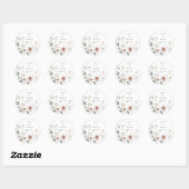 Eenvoudige Blush Bloemen Bruiloft Ronde Sticker (Vel)