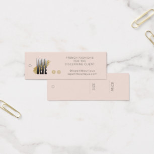 Eenvoudige Blush Logo Kleding Prijskaartje Mini Visitekaartjes