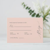 Eenvoudige Blush Modern RSVP (Staand voorkant)