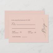 Eenvoudige Blush Modern RSVP (Voorkant / Achterkant)