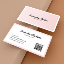Eenvoudige Blush Pink Border Script Typografie QR-