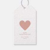 Eenvoudige Blush Pink Heart Stippen Happy Valentij Cadeaulabel (Voorkant)
