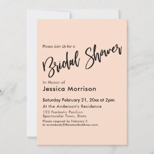 Eenvoudige Blush Pink Vrijgezellenfeest Typografie Kaart