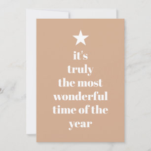 Eenvoudige Blush Roze Boom Citaat Kerstmis Feestdagenkaart