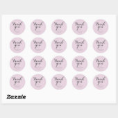 Eenvoudige Blush Roze Dank u bruiloft Ronde Sticker (Vel)