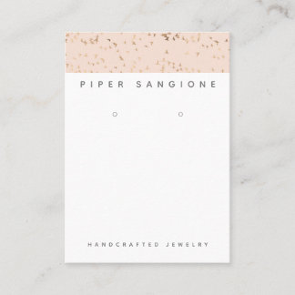 Eenvoudige Blush Roze en Goud Professionele Oorbel Visitekaartje
